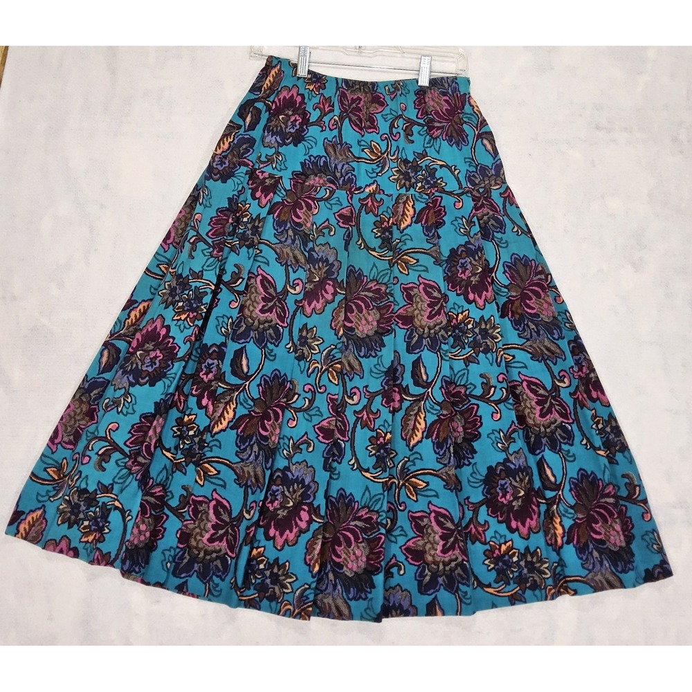 Vtg Sag Harbor Skirt M / 10 Cowgirl‎ Western Floral Midi Tapestry Cottagecore